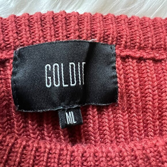 Goldie Women’s Pullover Crew Neck Sweater Ties On Each Side Women’s M/L Oversize - Picture 7 of 13